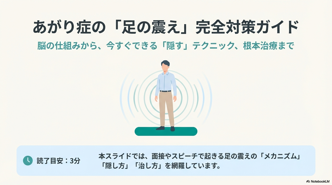 あがり症で足が震える?原因と対策・隠すコツや薬まで徹底解説