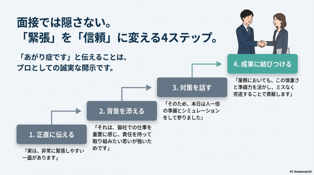 笑顔で握手を交わす男女のビジネスパーソン。誠実な情報開示による信頼構築のイメージ